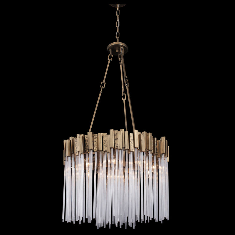 Varaluz 309P09HG Nine Light Pendant, Havana Gold