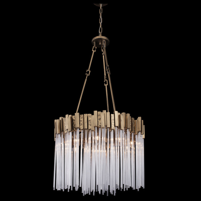 Varaluz 309P09HG Nine Light Pendant, Havana Gold
