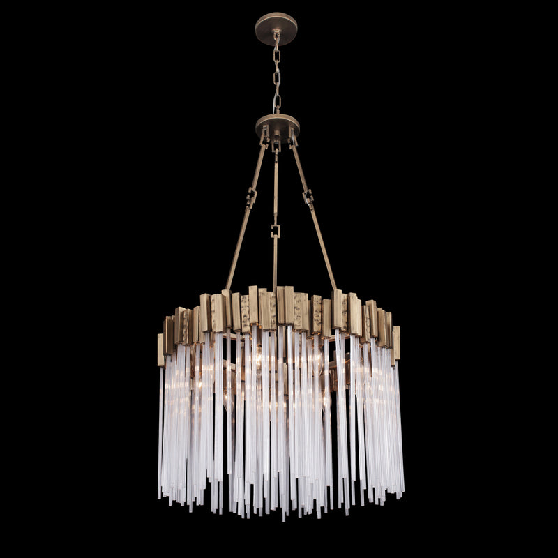 Varaluz 309P09HG Nine Light Pendant, Havana Gold