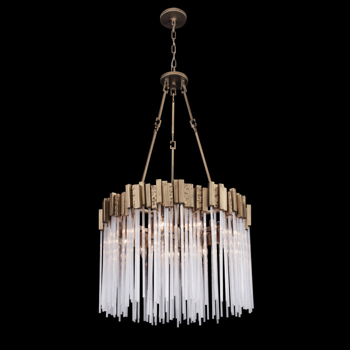 Varaluz 309P09HG Nine Light Pendant, Havana Gold