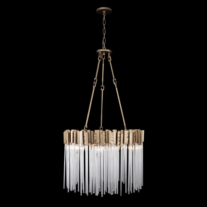 Varaluz 309P09HG Nine Light Pendant, Havana Gold
