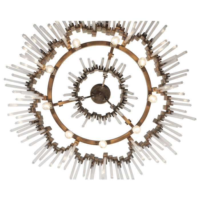 Varaluz 309P09HG Nine Light Pendant, Havana Gold