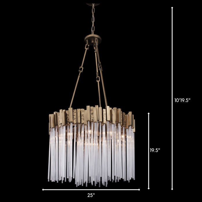 Varaluz 309P09HG Nine Light Pendant, Havana Gold