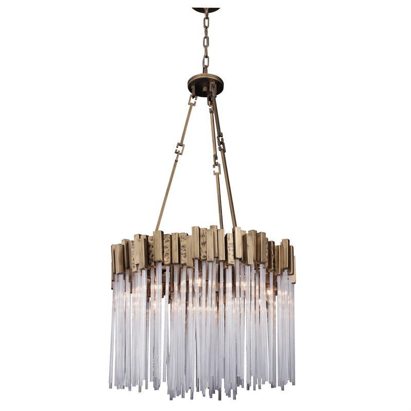 Varaluz 309P09HG Nine Light Pendant, Havana Gold