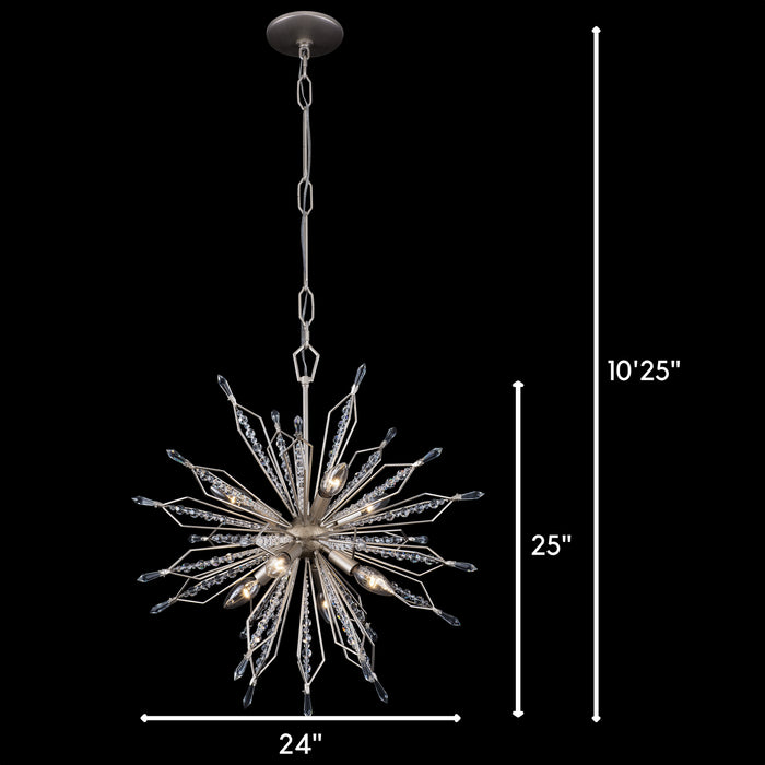 Varaluz 311P08GD Eight Light Pendant, Gold Dust