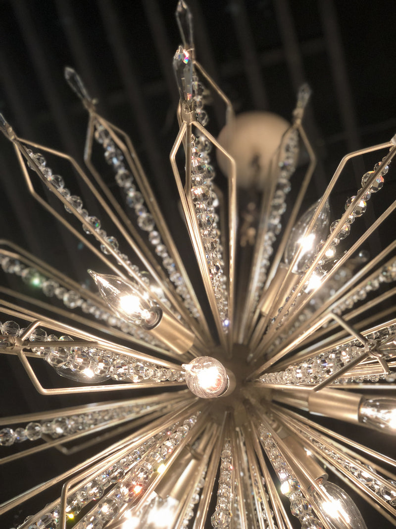 Varaluz 311P08GD Eight Light Pendant, Gold Dust