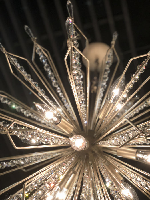 Varaluz 311P08GD Eight Light Pendant, Gold Dust