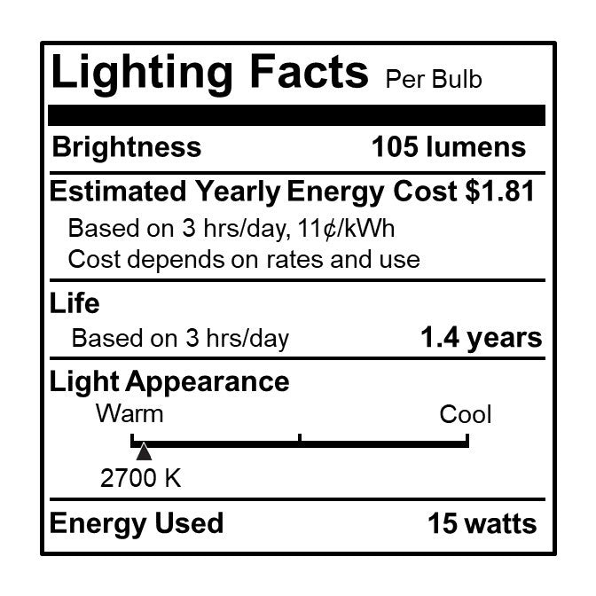 Bulbrite 490115 Light Bulb, Clear