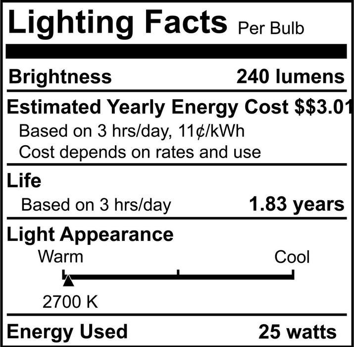 Bulbrite 110025 Light Bulb, Frost