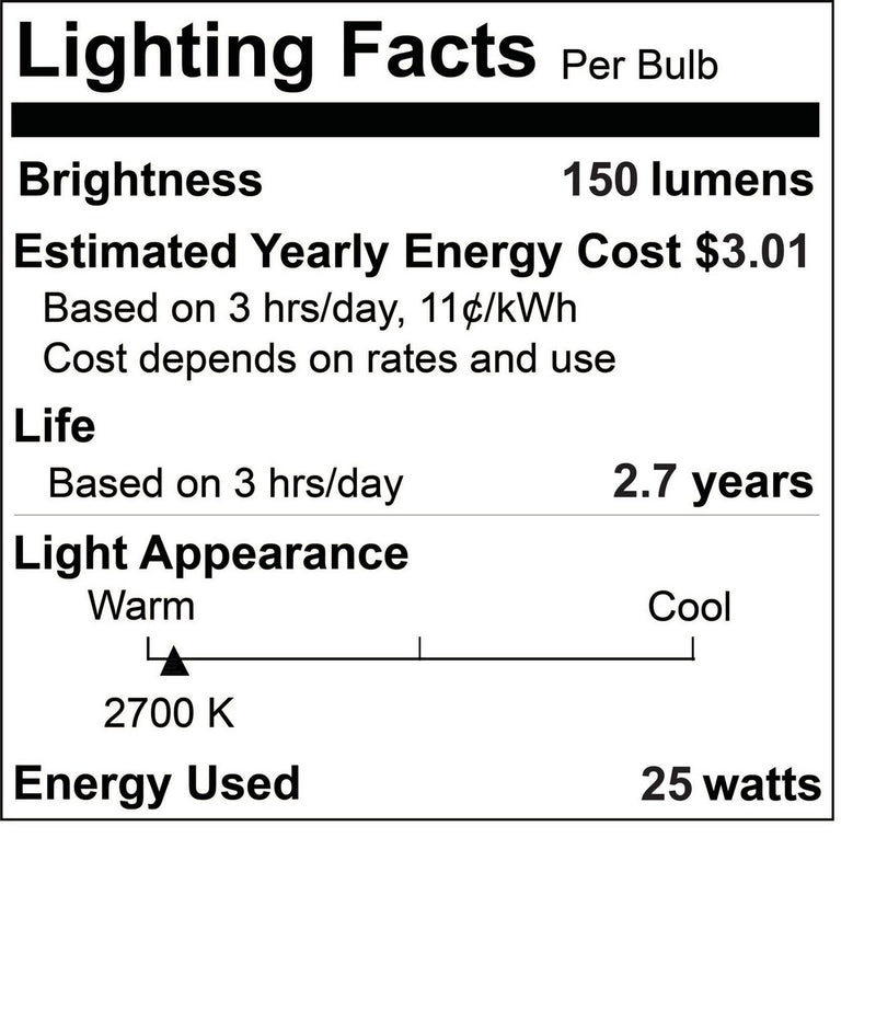 Bulbrite 403125 Light Bulb, Clear