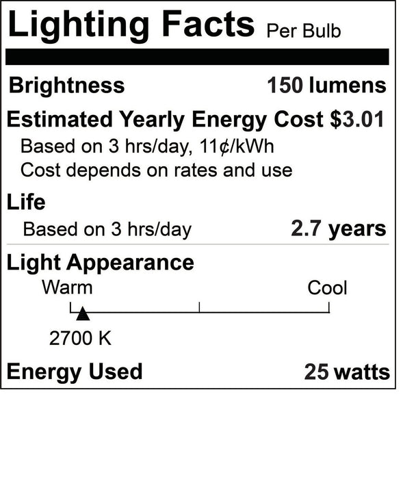 Bulbrite 403125 Light Bulb, Clear