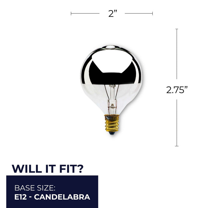 Bulbrite 712312 Light Bulb, Half Mirror