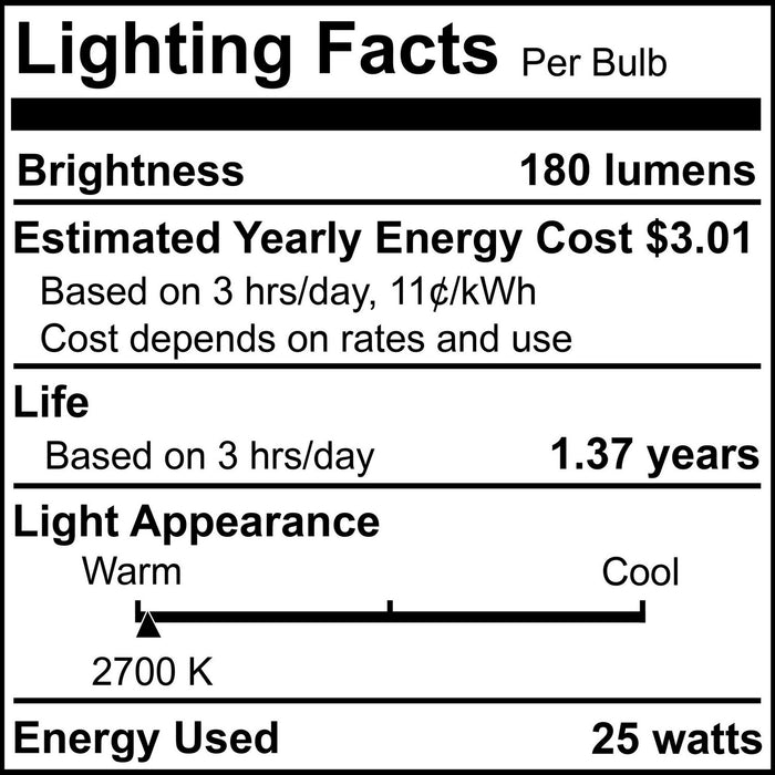 Bulbrite 351025 Light Bulb, Clear