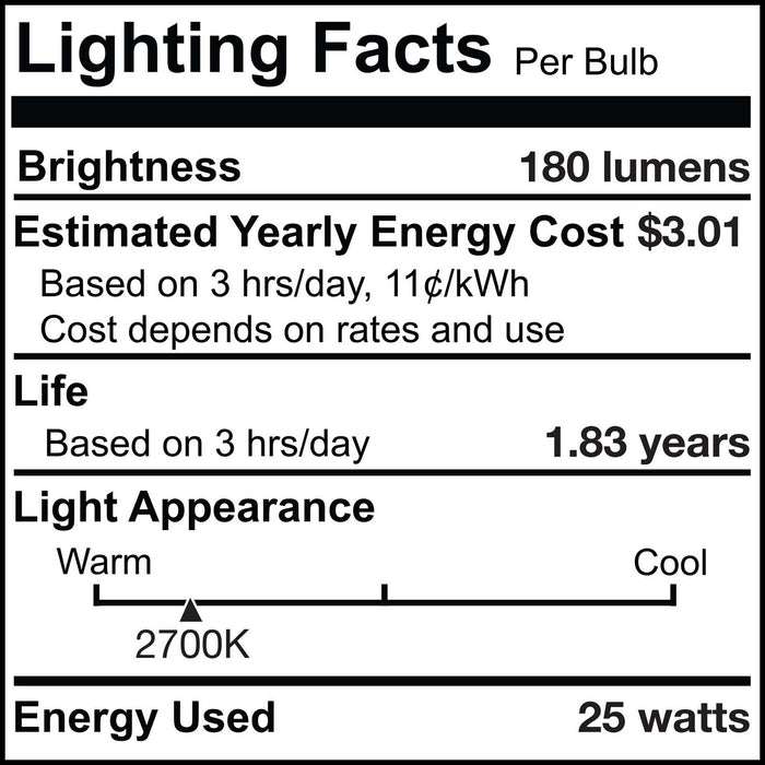 Bulbrite 707125 Light Bulb, Clear