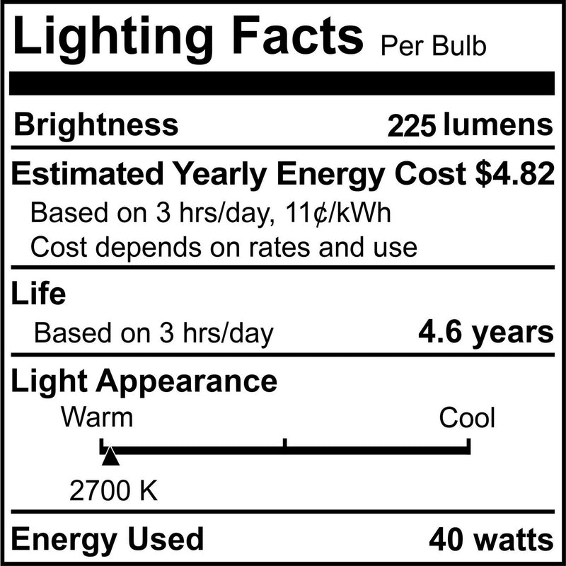 Bulbrite 405040 Light Bulb, Clear