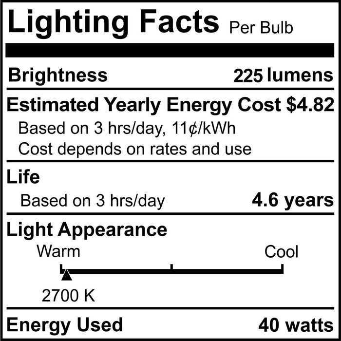 Bulbrite 405040 Light Bulb, Clear