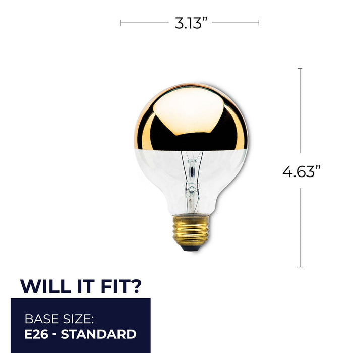 Bulbrite 712424 Light Bulb, Half Gold
