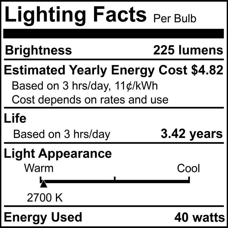 Bulbrite 330040 Light Bulb, White
