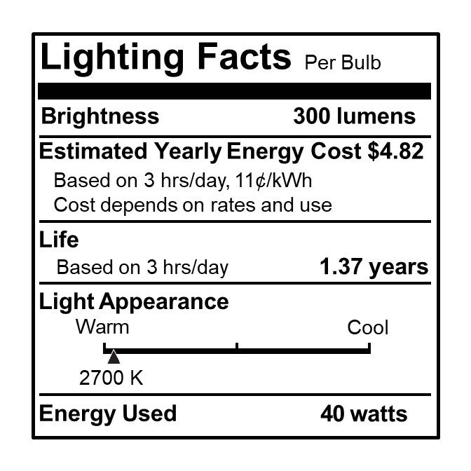 Bulbrite 340040 Light Bulb, White