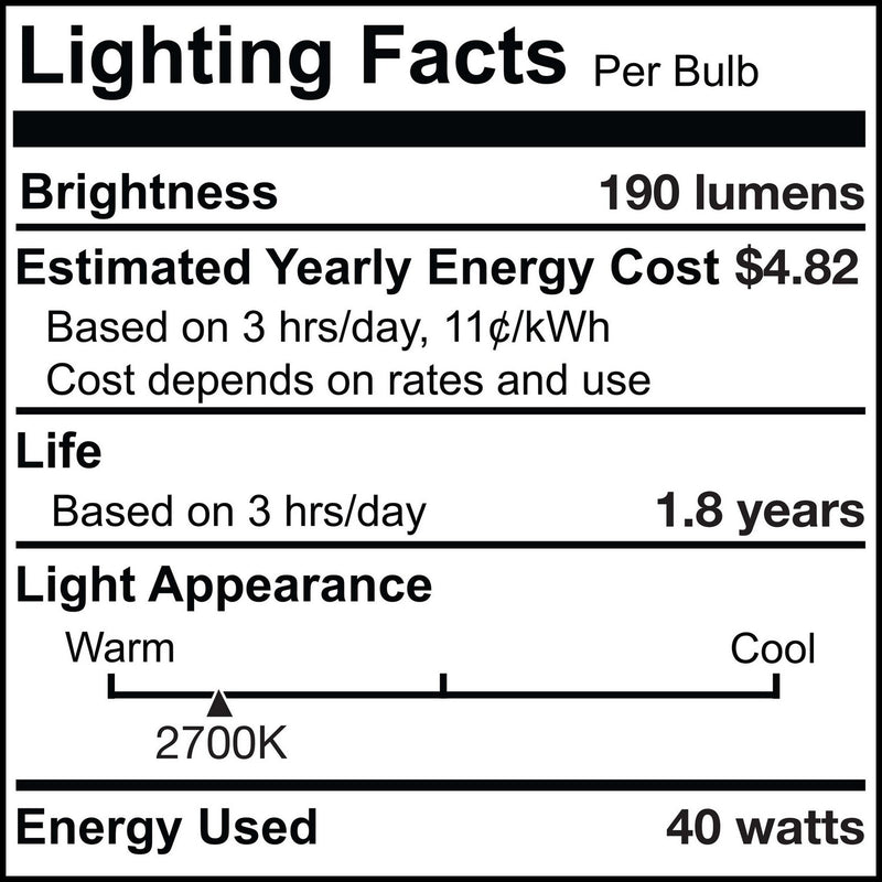 Bulbrite 705140 Light Bulb, Clear