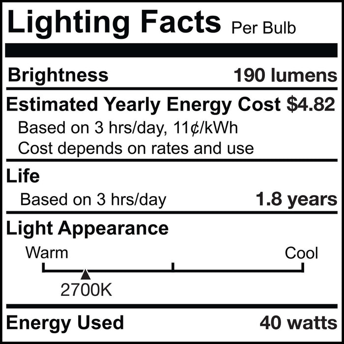 Bulbrite 705140 Light Bulb, Clear