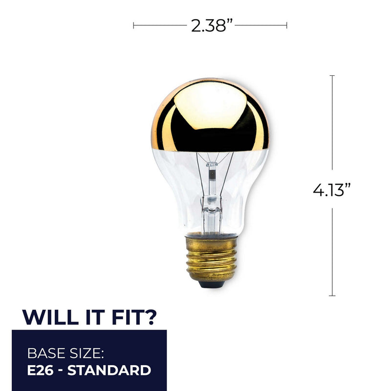 Bulbrite 712416 Light Bulb, Half Gold