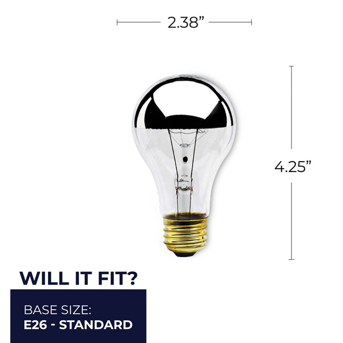 Bulbrite 712160 Light Bulb, Half Mirror