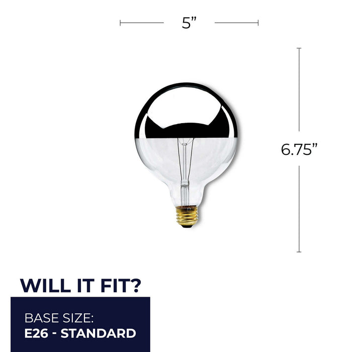 Bulbrite 712356 Light Bulb, Half Mirror