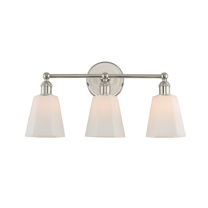 Kalco 305033PN Three Light Bath, Polished Nickel