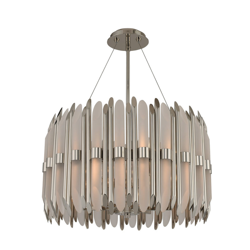 Kalco 312952PN Six Light Pendant, Polished Nickel