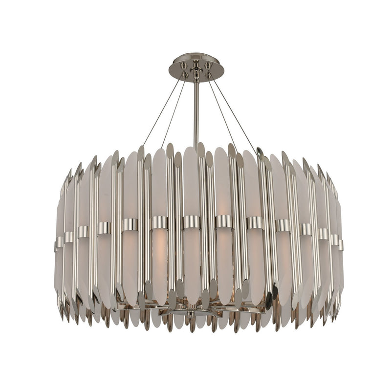 Kalco 312953PN Eight Light Pendant, Polished Nickel