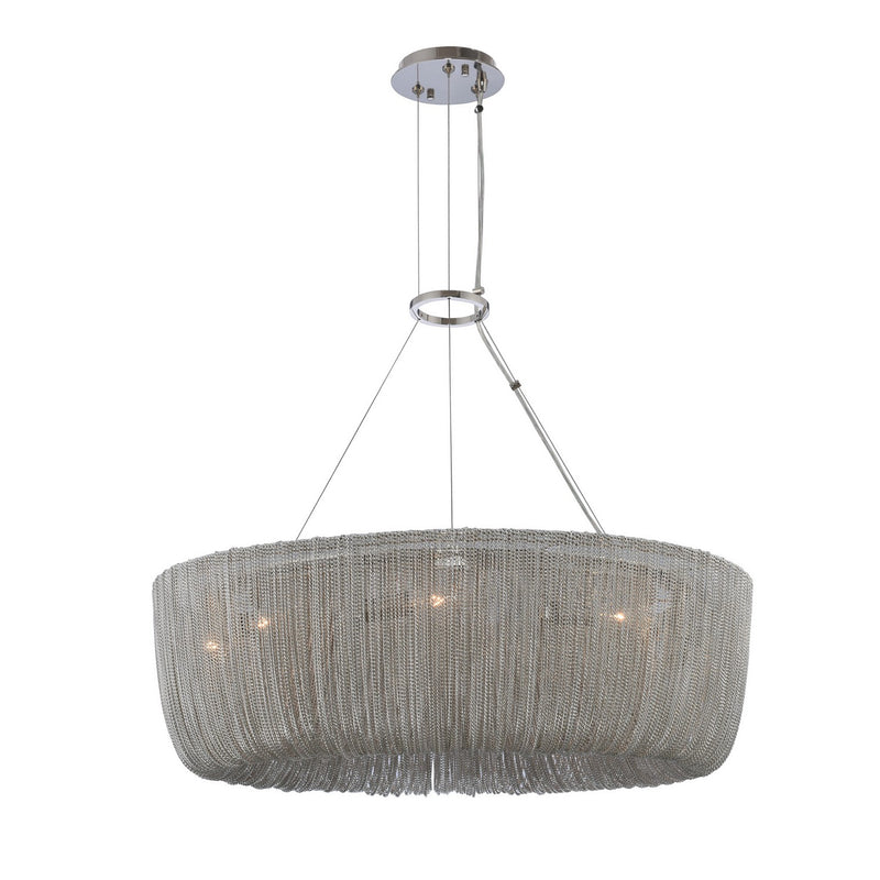 Kalco 316950PN Nine Light Pendant, Polished Nickel