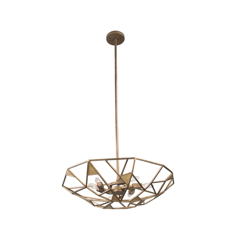 Kalco 504752PAB Eight Light Pendant, Pearlized Antique Brass