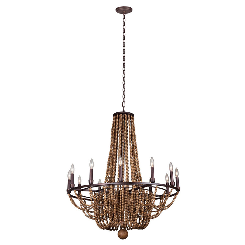 Kalco 505272RM 12 Light Chandelier, Royal Mahogany