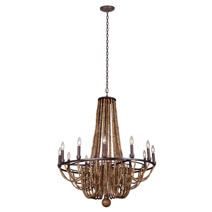 Kalco 505272RM 12 Light Chandelier, Royal Mahogany