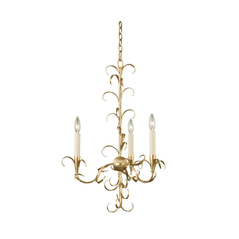 Kalco 505470OL Three Light Chandelier, Oxidized Gold Leaf