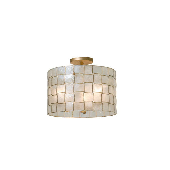 Kalco 505840OL Three Light Semi Flush Mount, Oxidized Gold Leaf