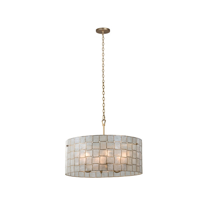 Kalco 505851OL Six Light Pendant, Oxidized Gold Leaf