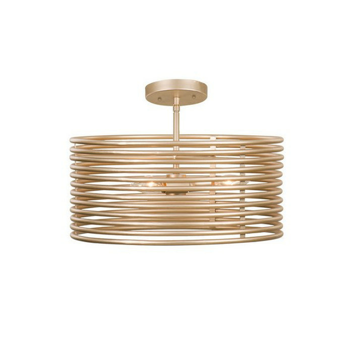 Kalco 506440MG Three Light Convertible Pendant - Semi Flush Mount, Modern Gold