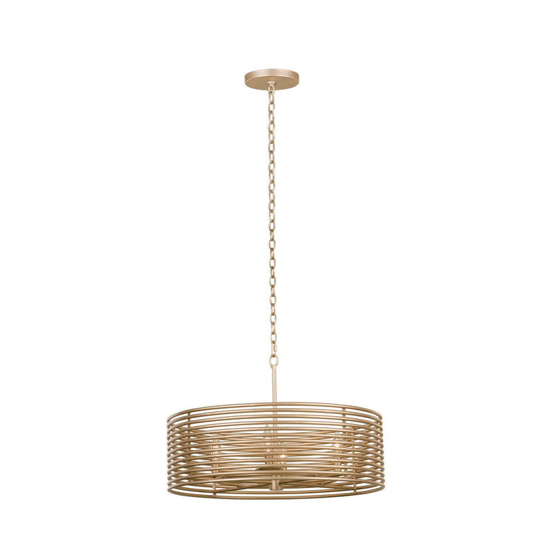 Kalco 506451MG Four Light Pendant, Modern Gold