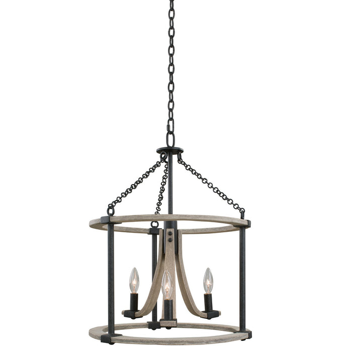 Kalco 506651NI Three Light Pendant, Natural Iron