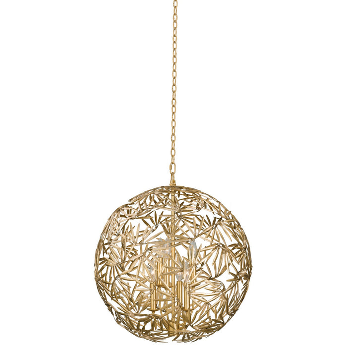 Kalco 507651OL Six Light Pendant, Oxidized Gold Leaf