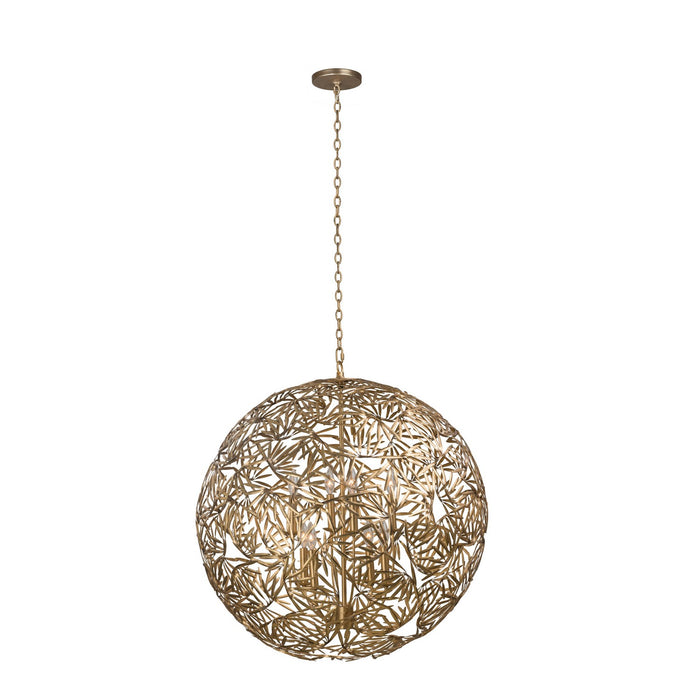 Kalco 507652OL Eight Light Pendant, Oxidized Gold Leaf