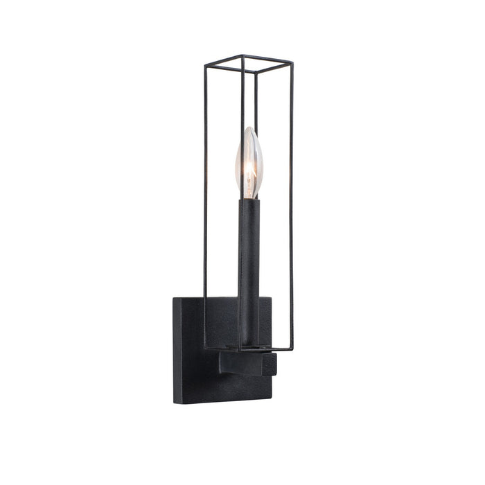 Kalco 507720BI One Light Wall Sconce, Black Iron