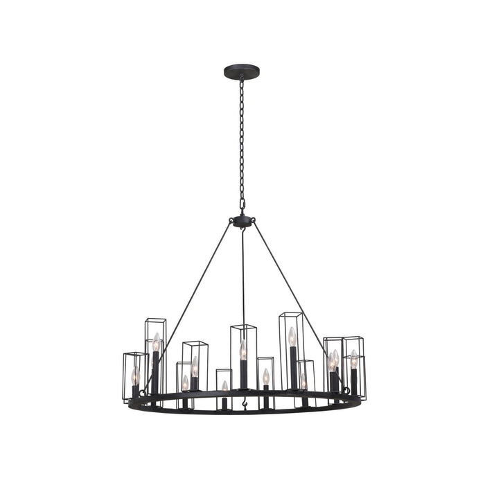 Kalco 507771BI 15 Light Chandelier, Black Iron