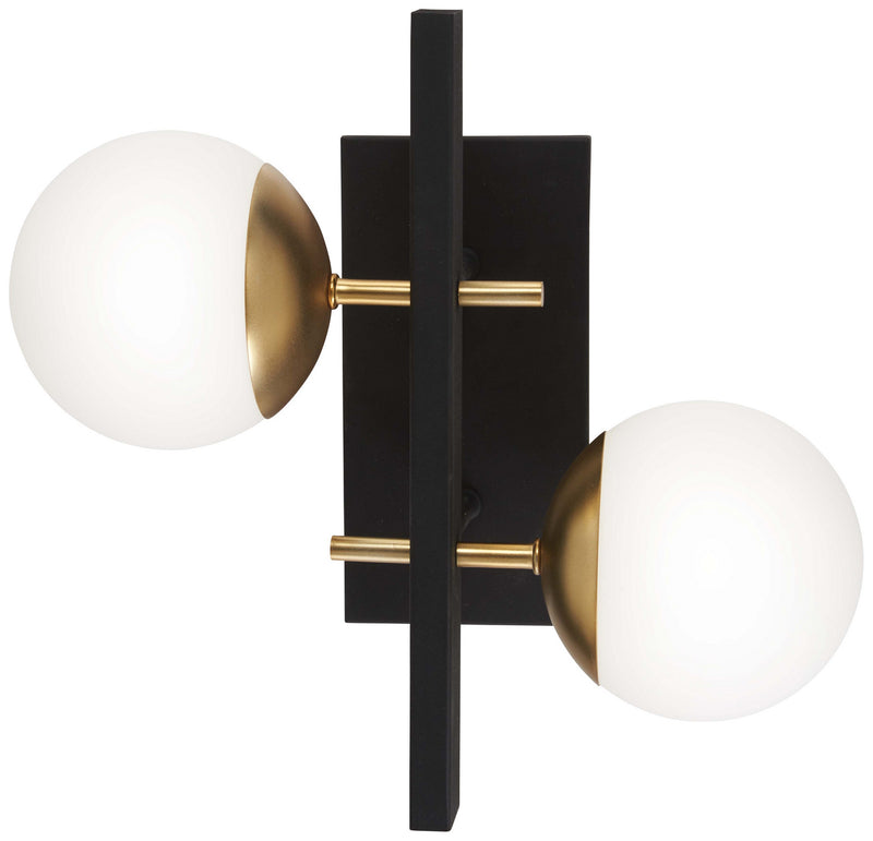 George Kovacs P1351-618 Two Light Wall Mount, Weathered Black W/Autumn Gold