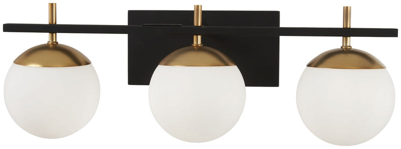 George Kovacs P1353-618 Three Light Bath, Weathered Black W/Autumn Gold