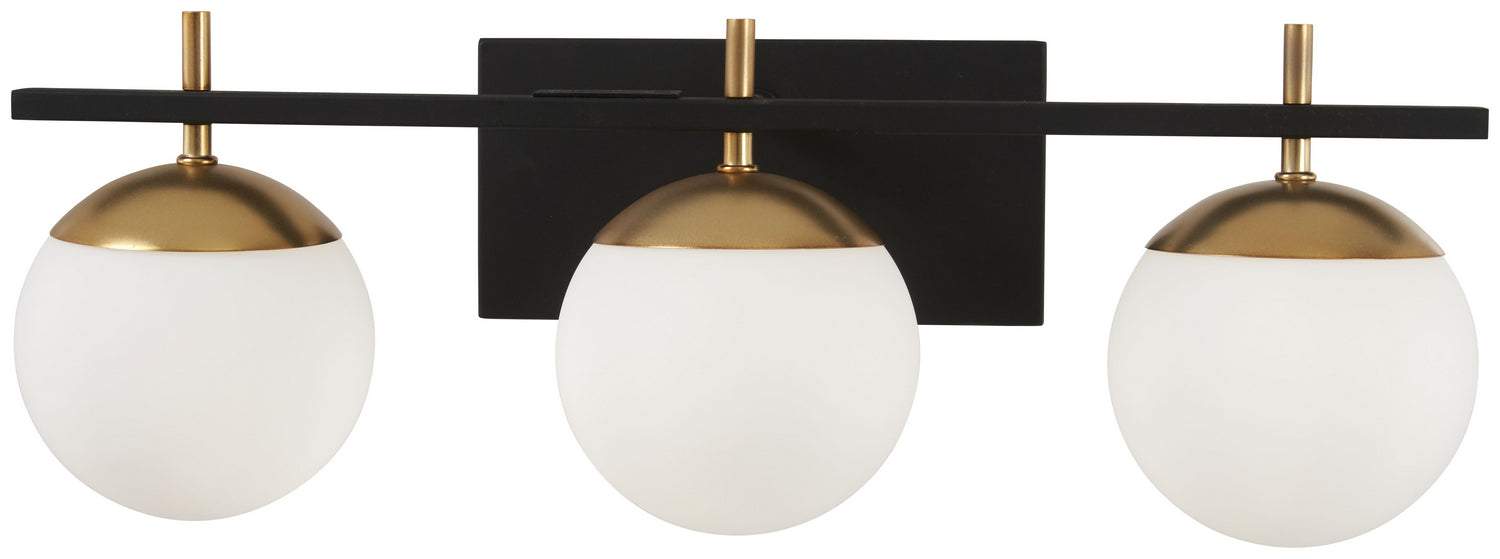 George Kovacs P1353-618 Three Light Bath, Weathered Black W/Autumn Gold
