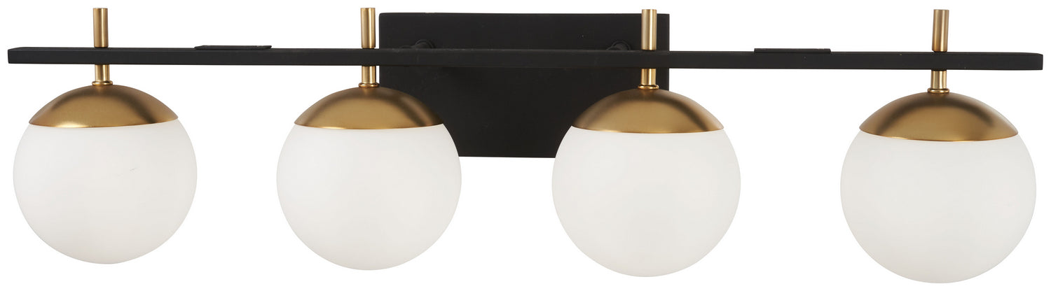 George Kovacs P1354-618 Four Light Bath, Weathered Black W/Autumn Gold