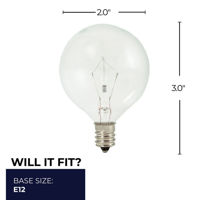 Bulbrite 461225 Light Bulb, Clear